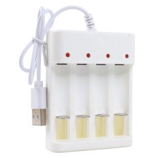 Battery Charger AA/AAA, USB, x4, cable