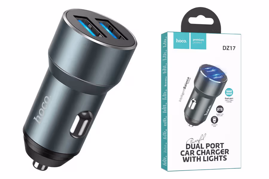 Încărcător USB Hoco DZ17 12W, 2 Porturi, Alb